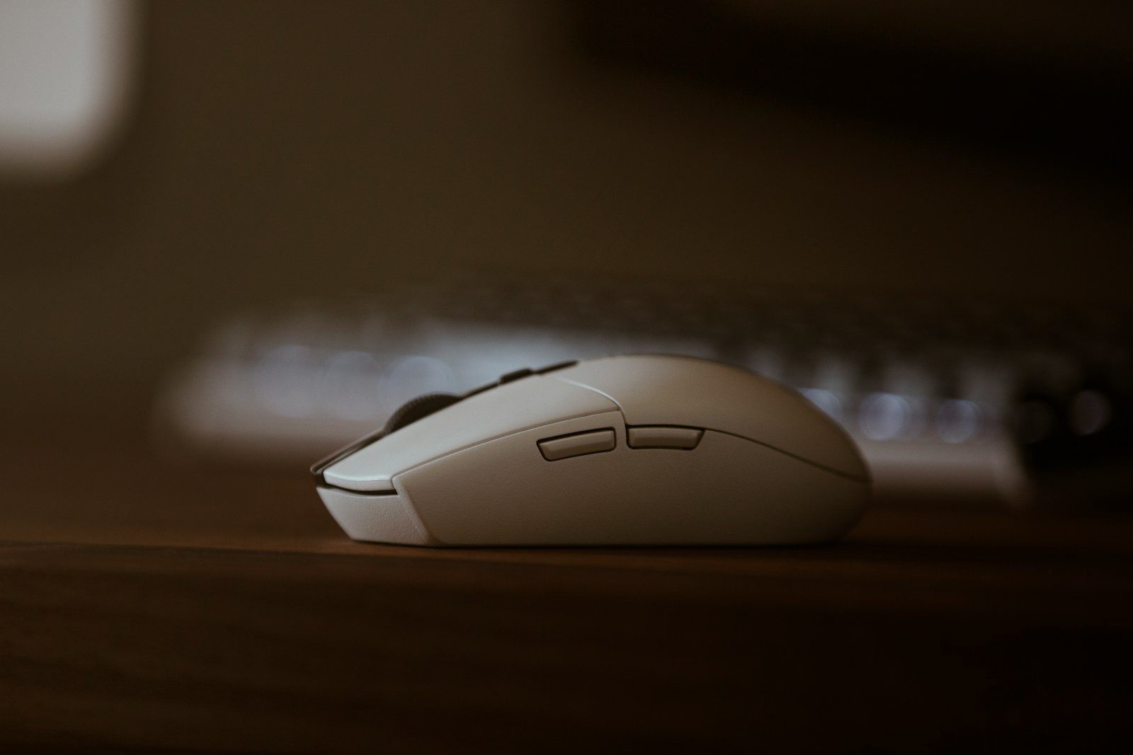 Wireless computer mouse on an office desk