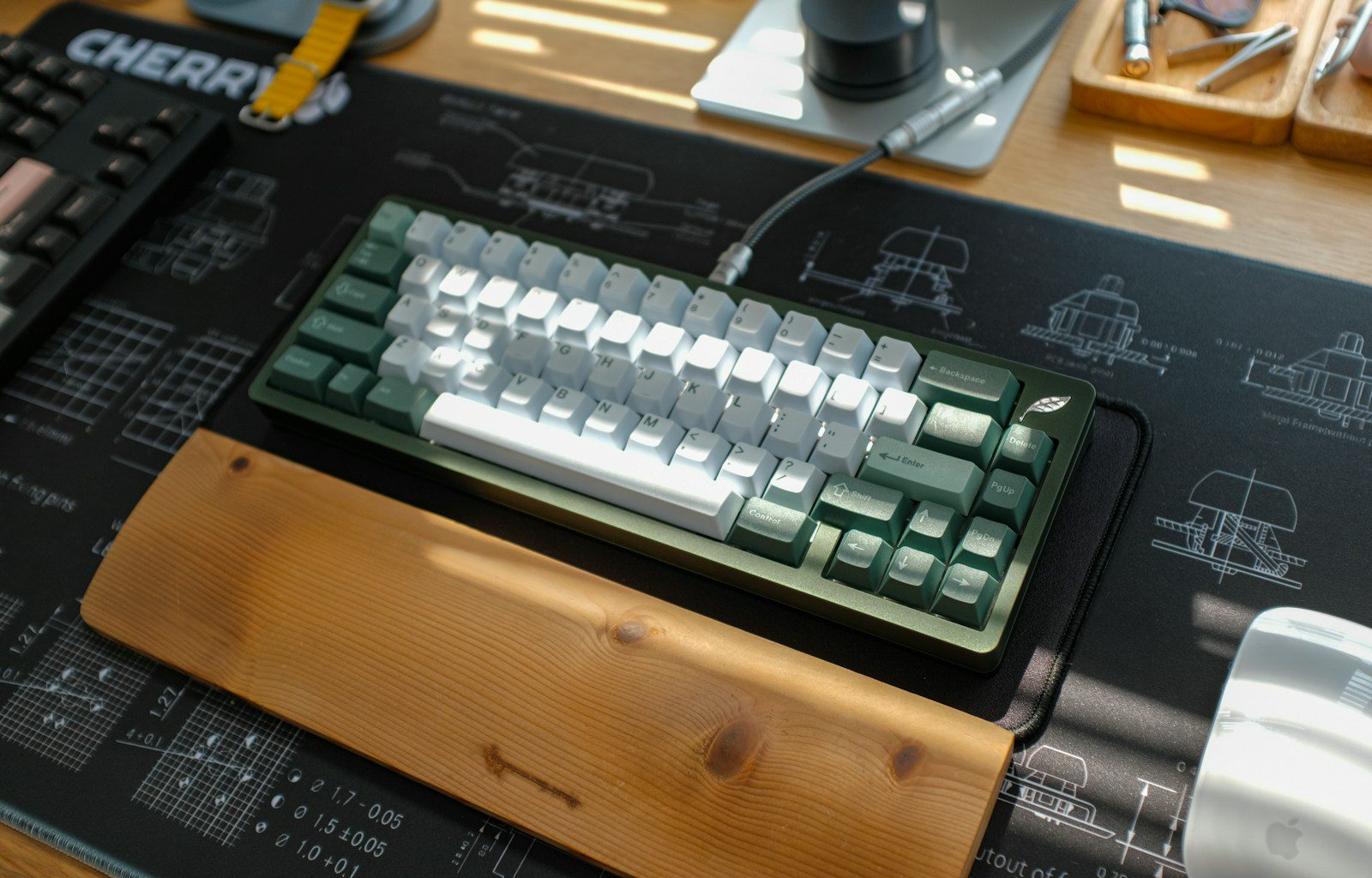 Mechanical keyboard on a desk mat showing keyboard switch types