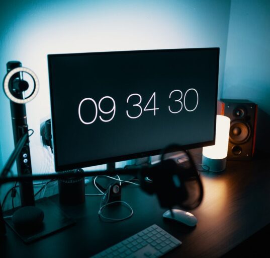 Flat screen monitor on a desk for work and casual gaming